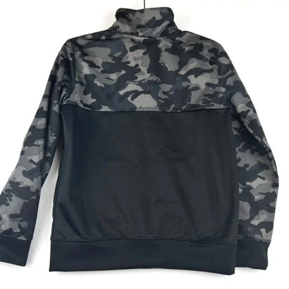 Nike Boys Camo Full Zip Track Jacket Black Grey Camouflage 6 5-6Y H109-023